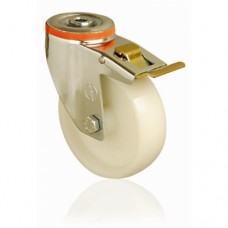 SWIVEL CASTORS - SINGLE BOLT HOLE - BRAKED